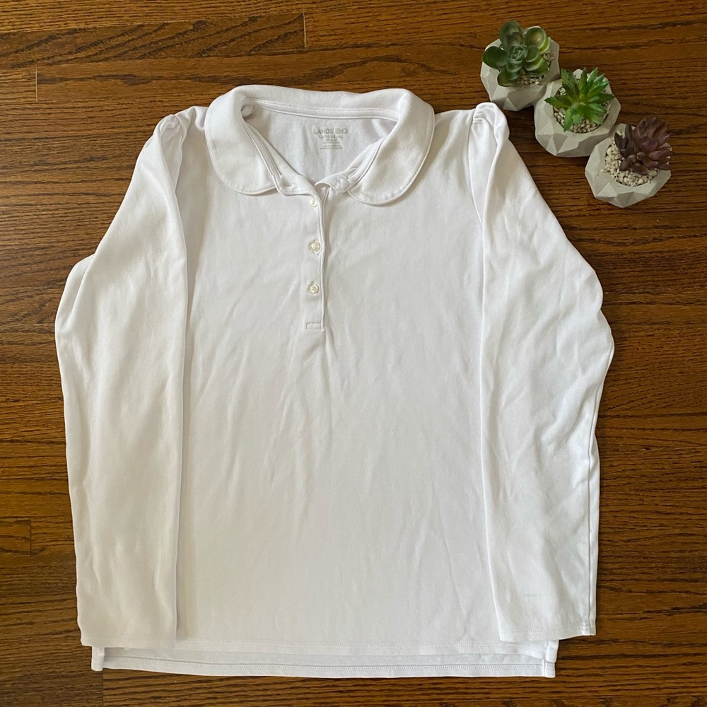 🌸5 for $25: Long-sleeve White Polo